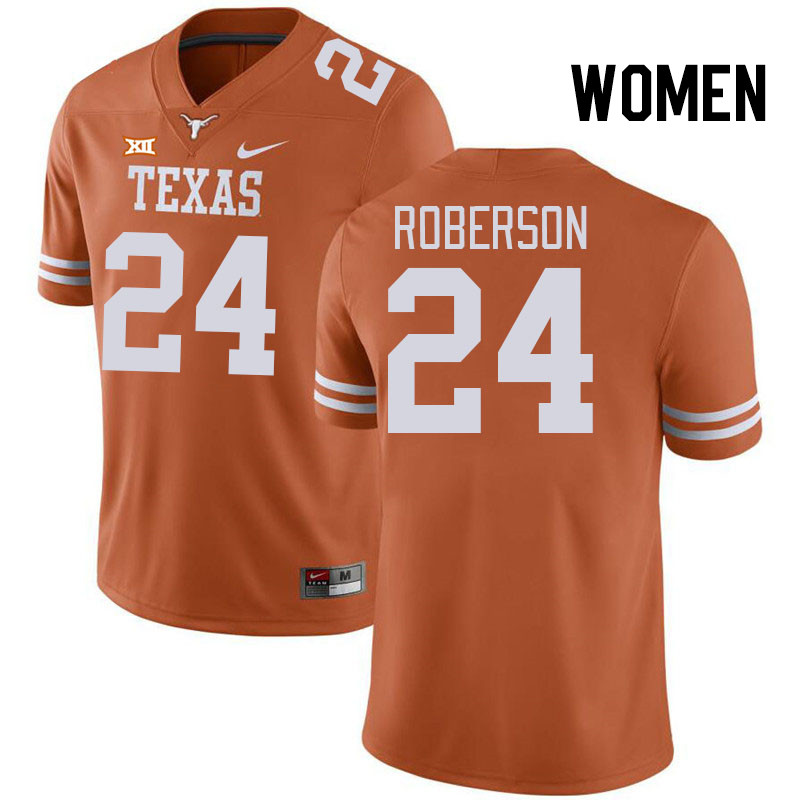 Women #24 Warren Roberson Texas Longhorns College Football Jerseys Stitched Sale-Black